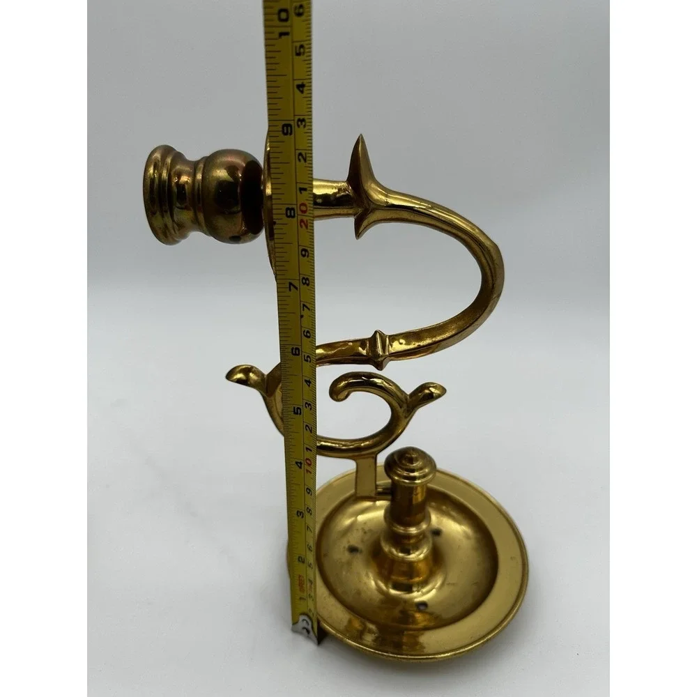 VGT Lacouered Brass Wall Mount Rare Swing Swivel Candlestick Holders 9